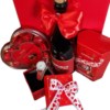 Set Cadou pentru EA, Heart Gift, cu bomboane, Vin frizzante rosu demidulce, ceas, ambalaj premium